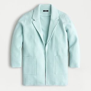 J Crew Sophie open-front sweater-blazer mint